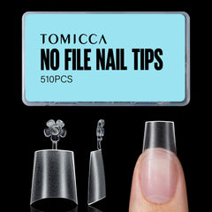TOMICCA short coffin nail tips in a 510-piece pack for versatile at-home nail art.