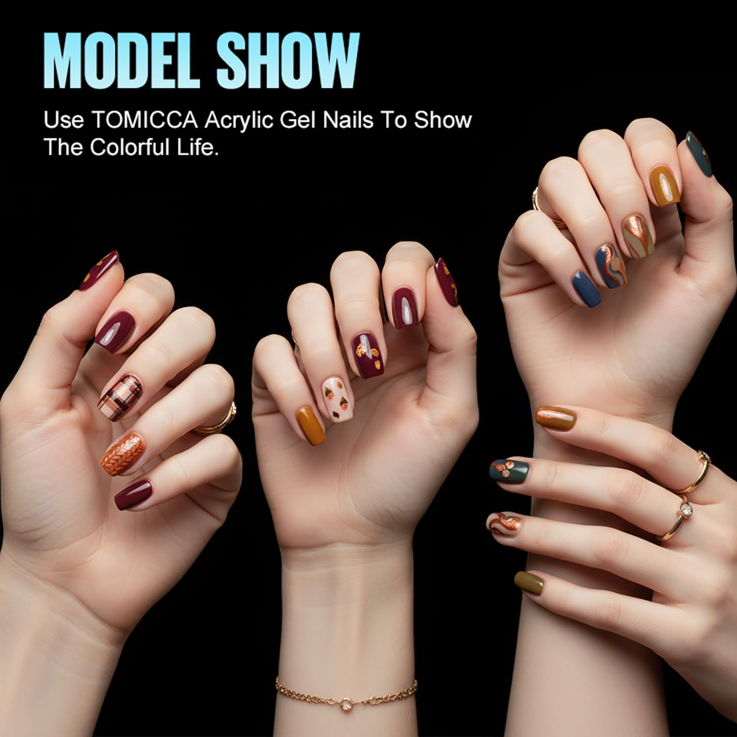 TOMICCA extra short square clear on nail swatch demonstrates quick DIY manicure base.