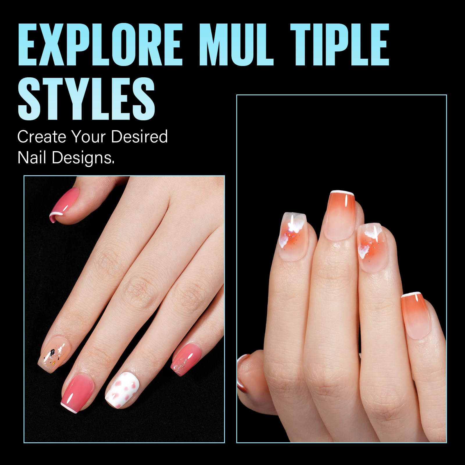 Uñas TOMICCA con forma ataúd semi-mate y textura para acabado elegante.