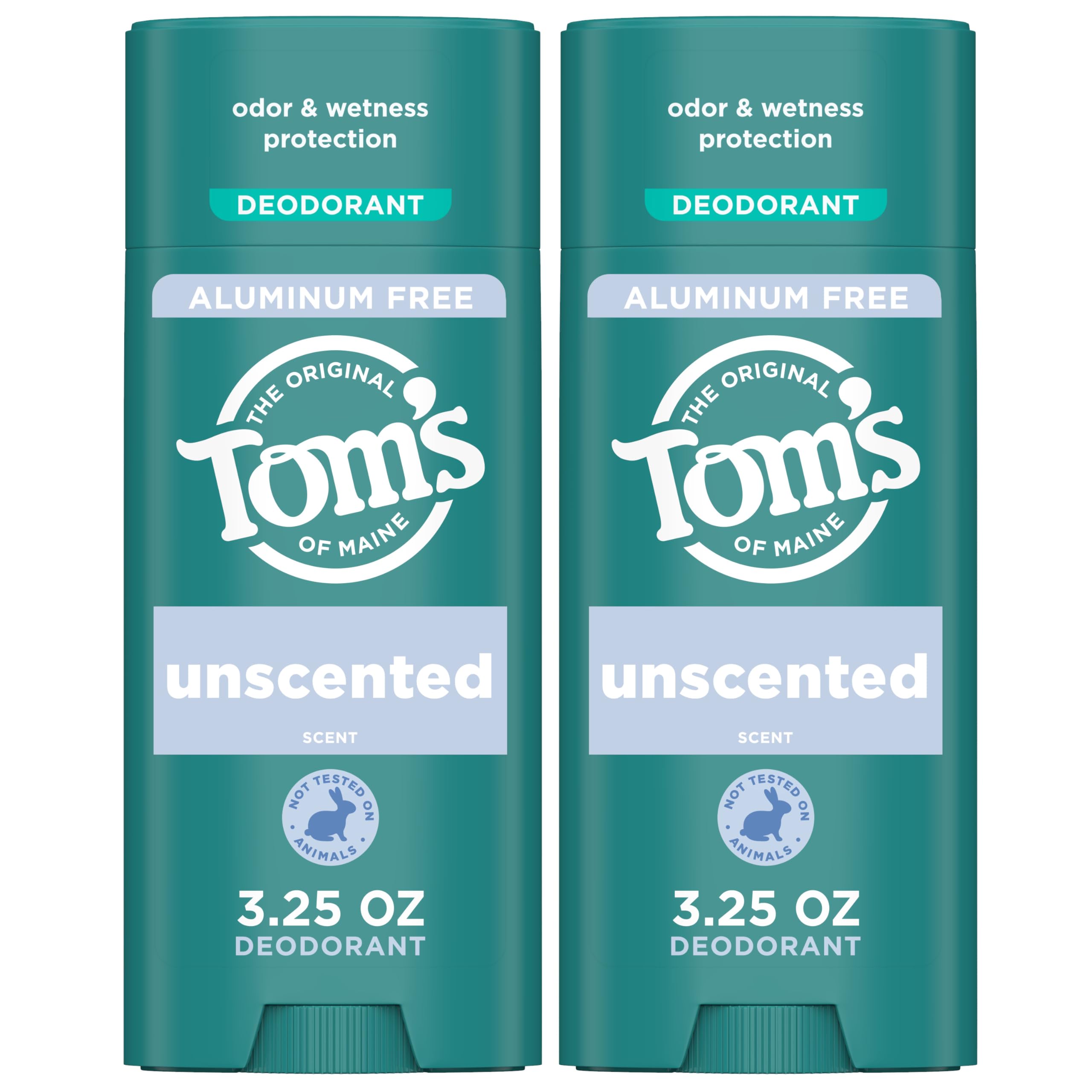 Tom's of Maine Desodorante sin fragancia mostrado en la aplicación clara para uso diario