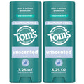 Tom’s of Maine Unscented Aluminum-Free Natural Deodorant for Women & Men | Clear, Odor & Wetness Protection | 3.25 oz (2 Pack)