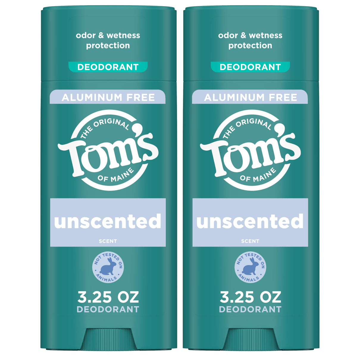 Tom's of Maine Desodorante sin fragancia mostrado en la aplicación clara para uso diario