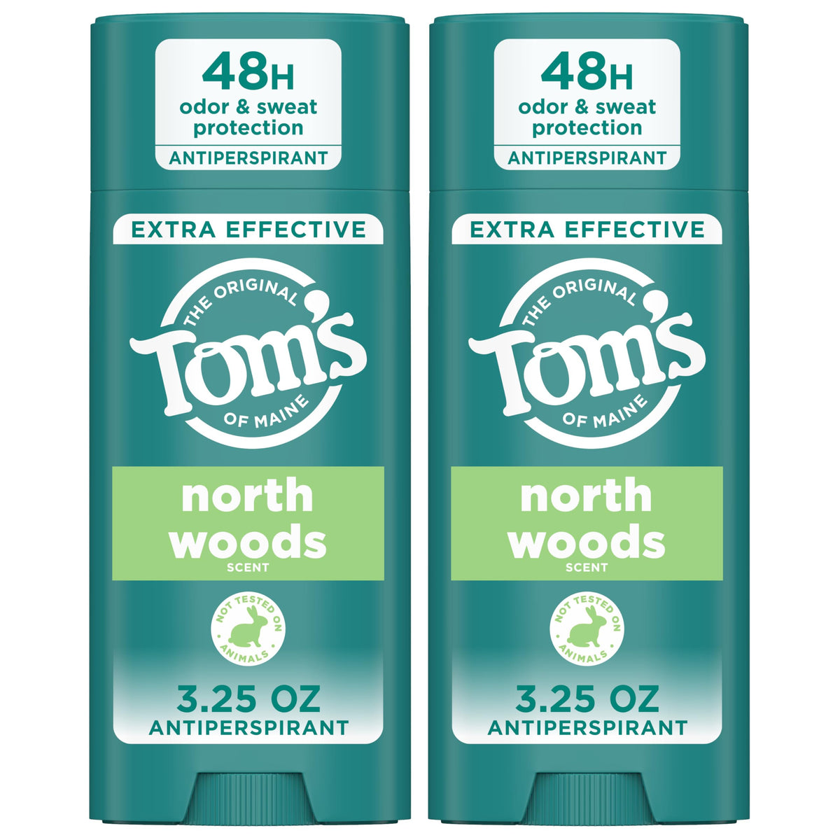 Tom's of Maine North Woods, frente de la botella, protección duradera.