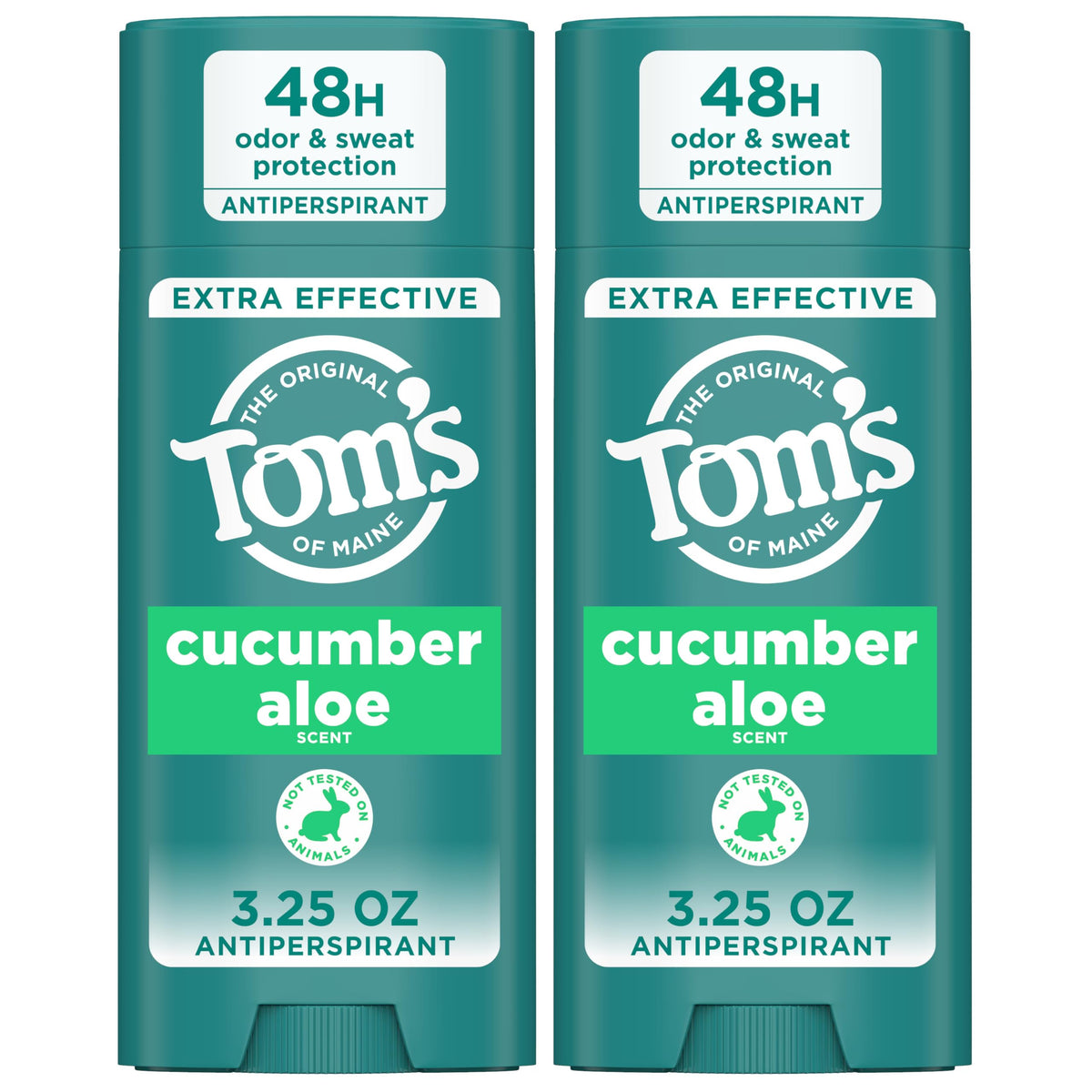 Tom’s of Maine antitranspirante pepino aloe en envase doble para uso diario