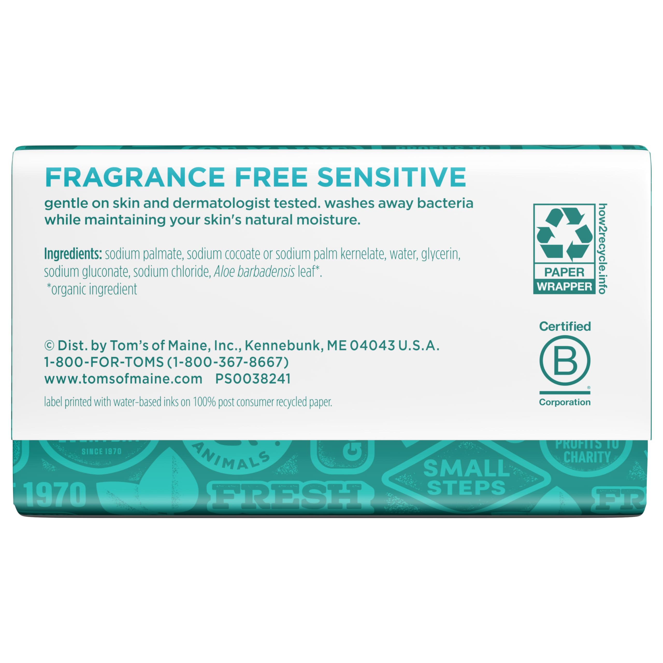 Tom's of Maine fragrance-free bar designed for both women and men use.