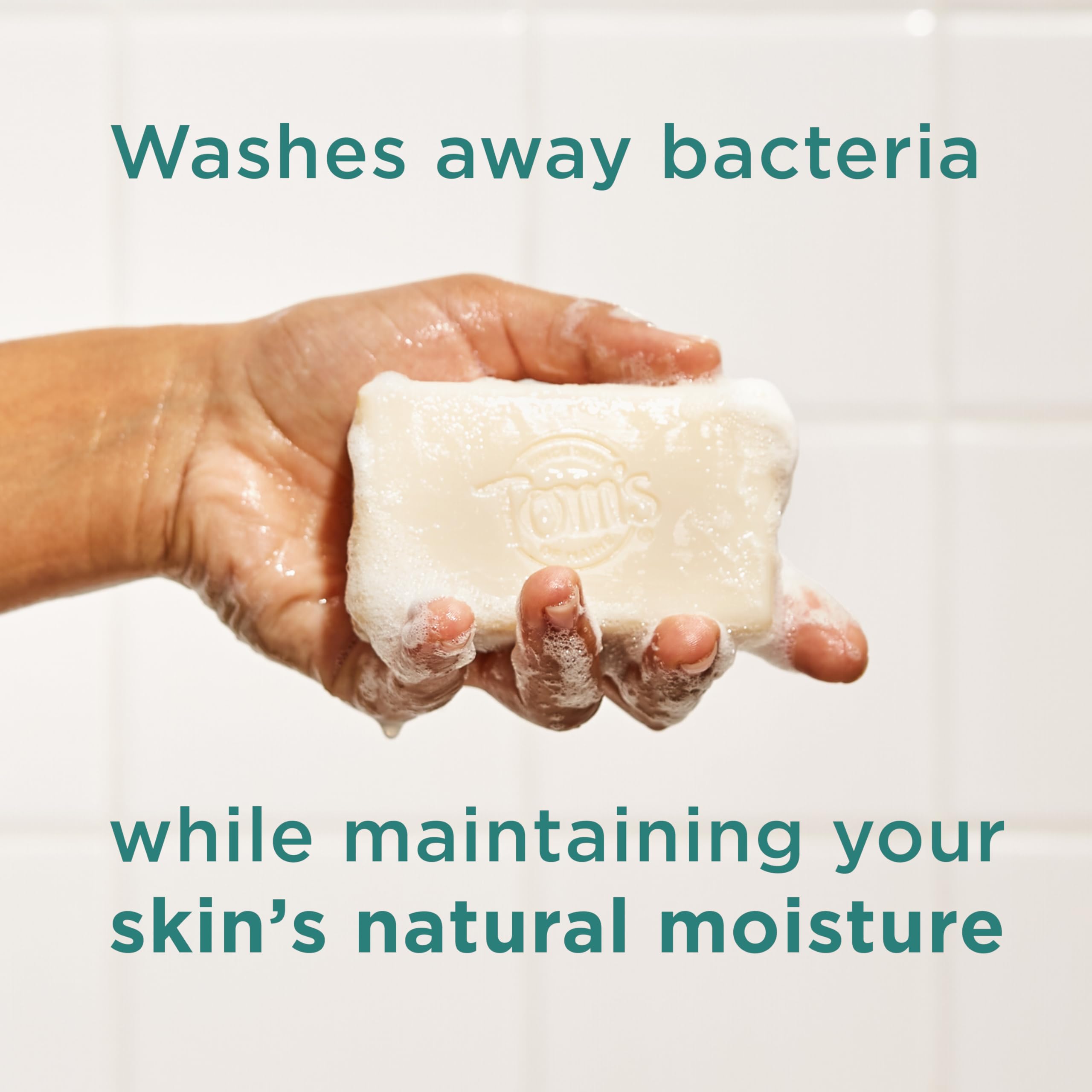 Tom's of Maine bar soap ingredients highlight virgin coconut oil and shea butter.
