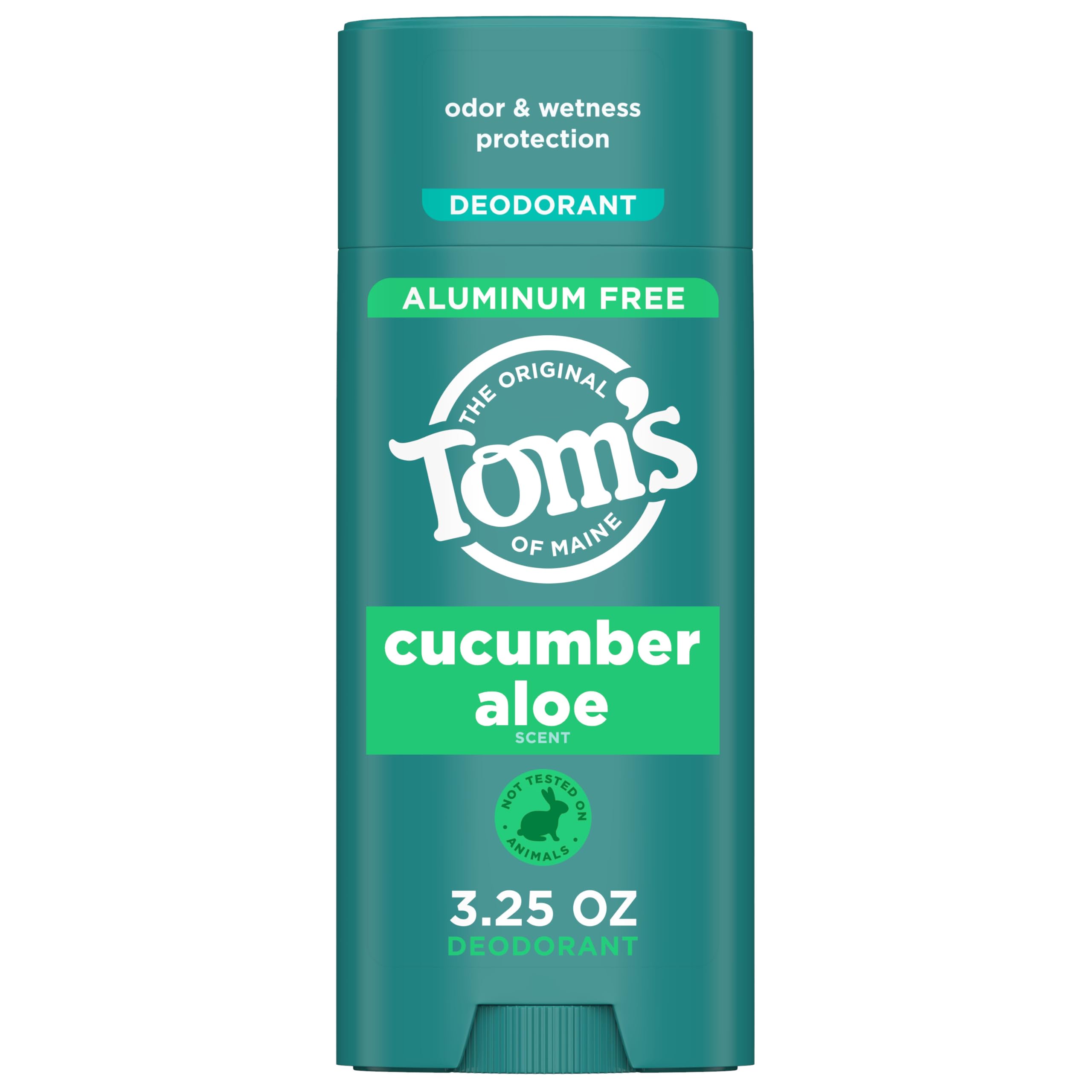 Tom's of Maine Cucumber Aloe deodorant stick provides aluminum-free, all-day freshness.