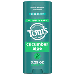 Tom's of Maine Cucumber Aloe deodorant stick provides aluminum-free, all-day freshness.