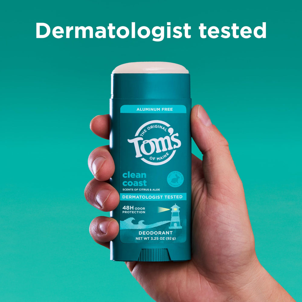 Secure cap of Tom's of Maine Clean Coast deodorant stick for travel