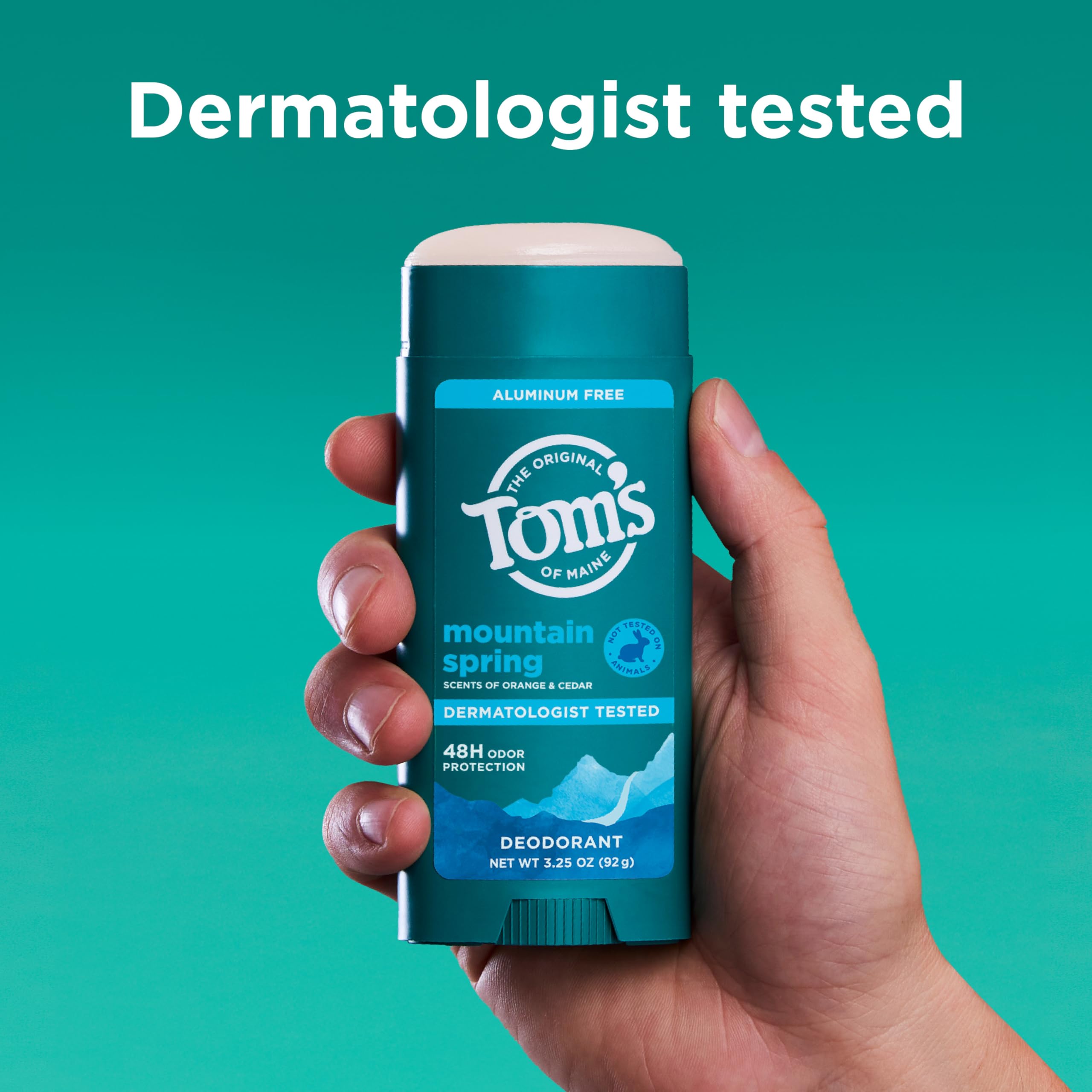 Tom's of Maine desodorante barra Montaña Primavera, uso diario cómodo