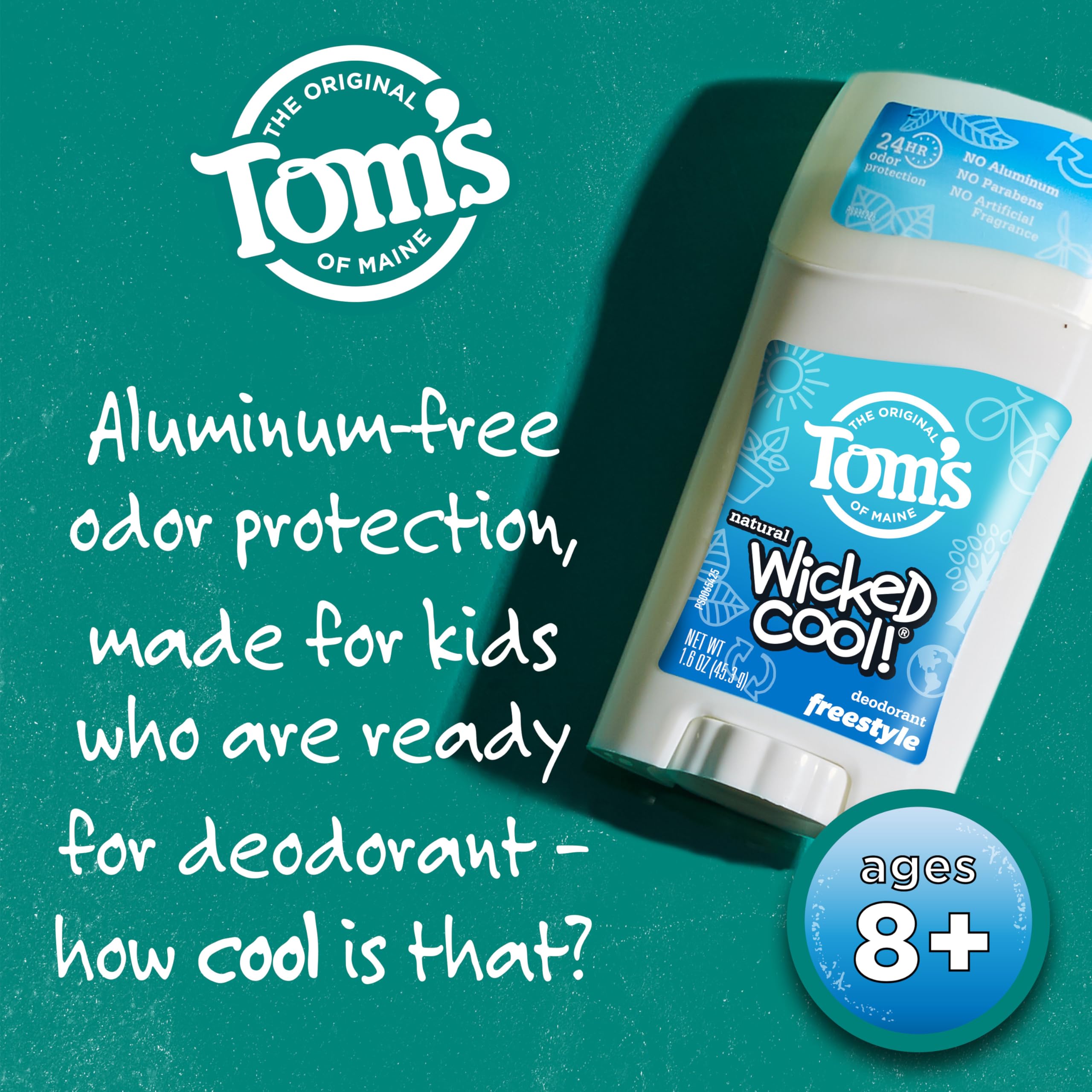 Envase de Tom’s of Maine Freestyle Wicked Cool, tres unidades para uso diario.