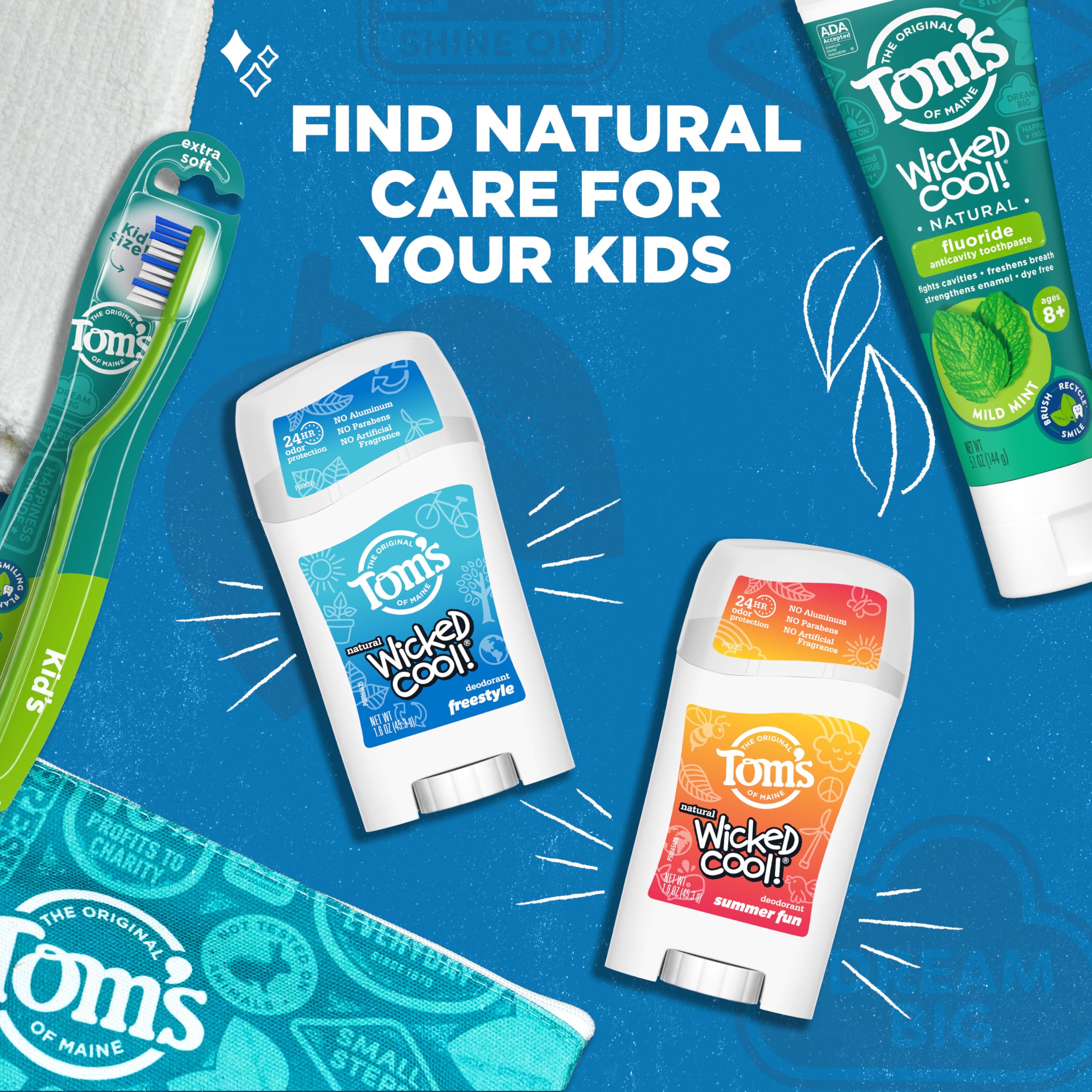 Vista del producto en uso diario, Tom’s of Maine Wicked Cool para tweens.