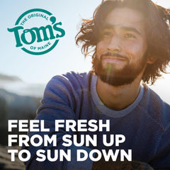 Tom's of Maine Mountain Spring deodorant stick ready for use, aluminum-free formula