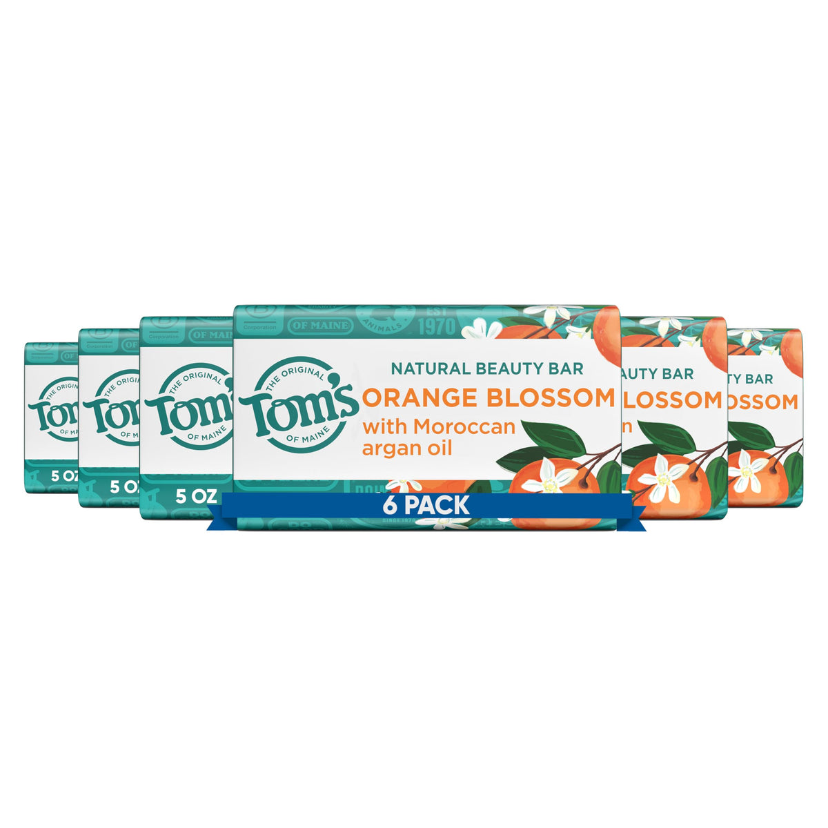Tom's of Maine Orange Blossom bar pack for everyday cleansing.