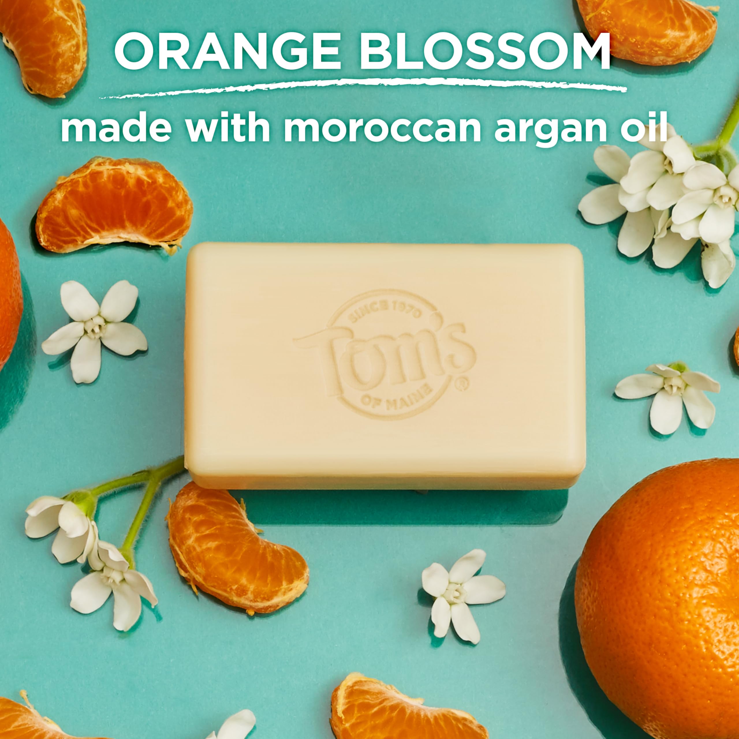 Orange blossom fragrance offers a refreshing shower with Tom's bar.
