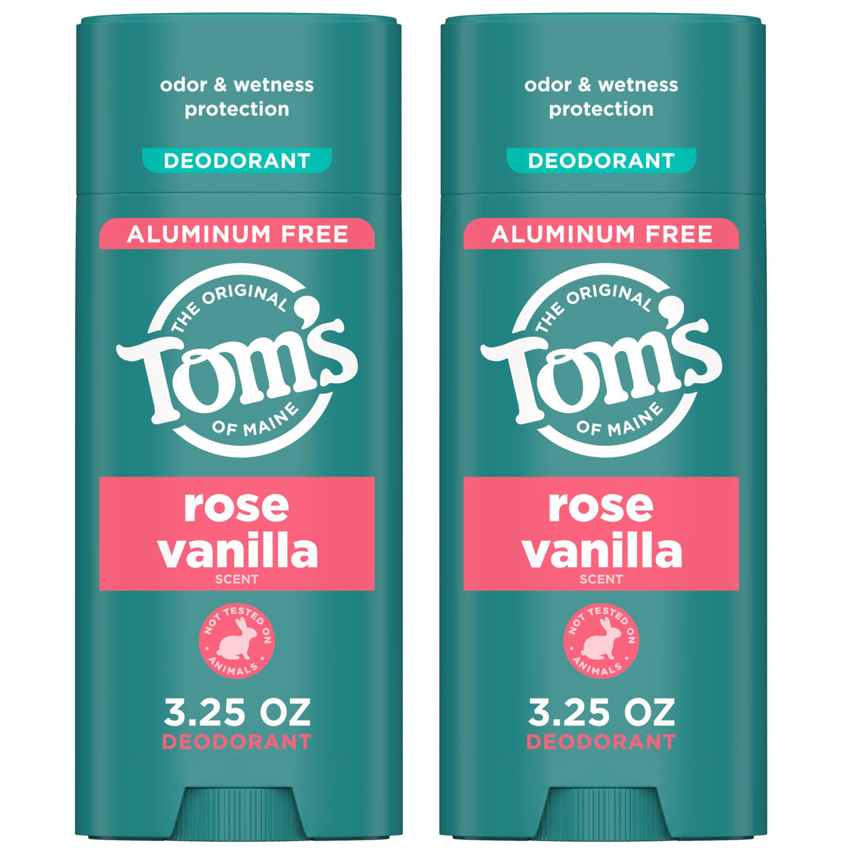 Tom’s of Maine Rose Vanilla desodorante sin aluminio, aplicación clara para todo el día.