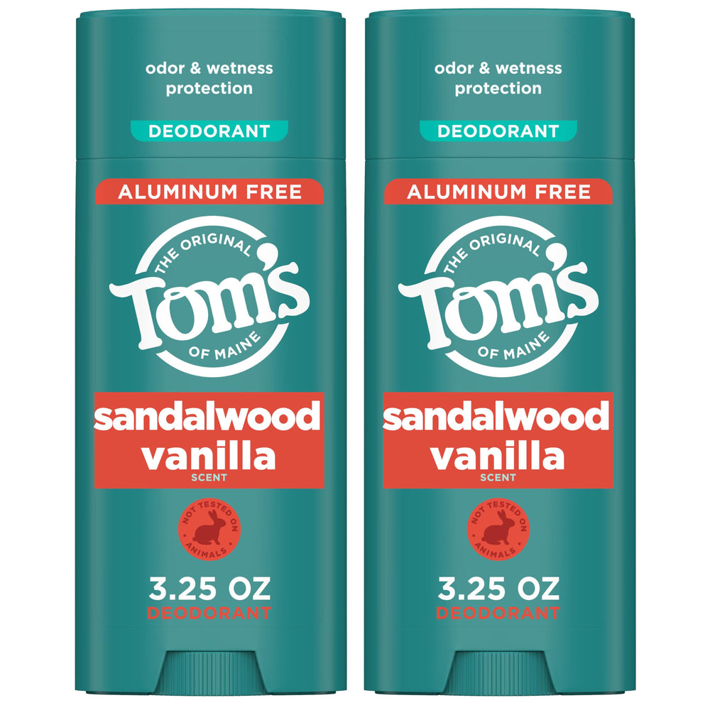 Tom’s of Maine Sandalwood Vanilla desodorante en barra, aplicación limpia para uso diario