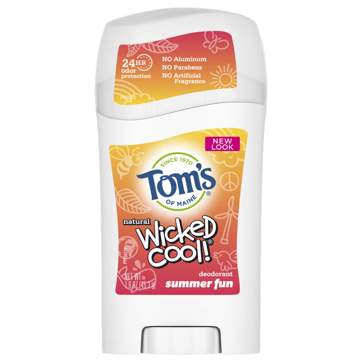 Tom's of Maine Wicked Cool kids deodorant stick with Summer Fun scent and odor protection