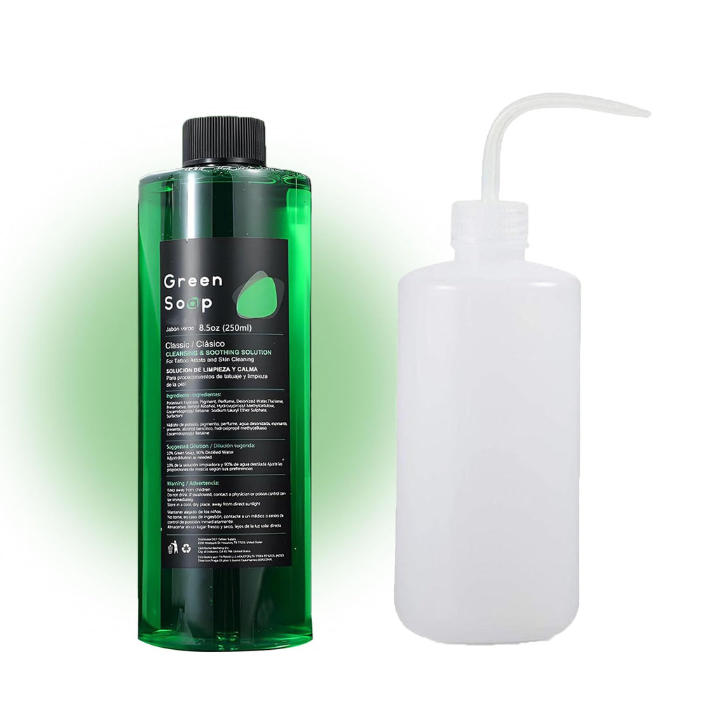 Tonbao Jabón verde concentrado para tatuajes, limpieza eficiente y dilución fácil