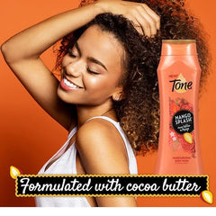 Tone Body Wash Mango Splash foam demonstrating rich lather for softer skin.
