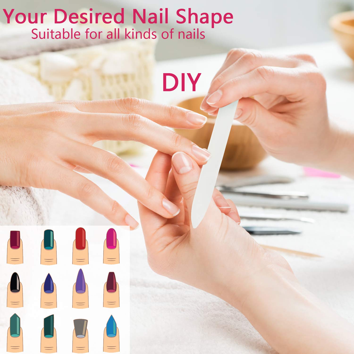 ToNewBe compact glass file in a case fits purses for quick touch-ups.