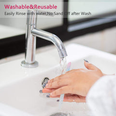 ToNewBe crystal nail file cleans easily, rinse under running water after use.