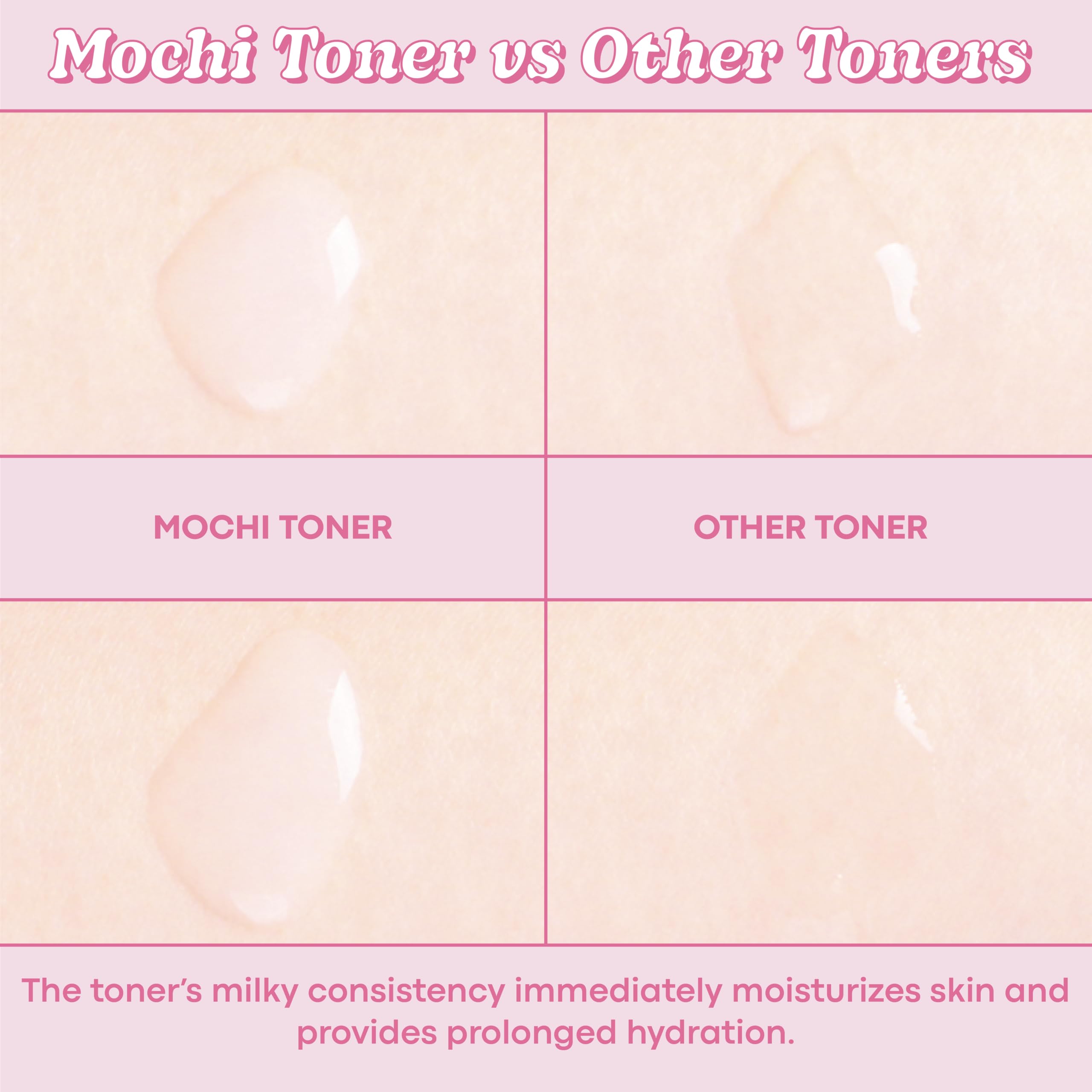 TONYMOLY Mochi Milky Toner Cica Panthenol Hyaluronic acid highlighting hydration.