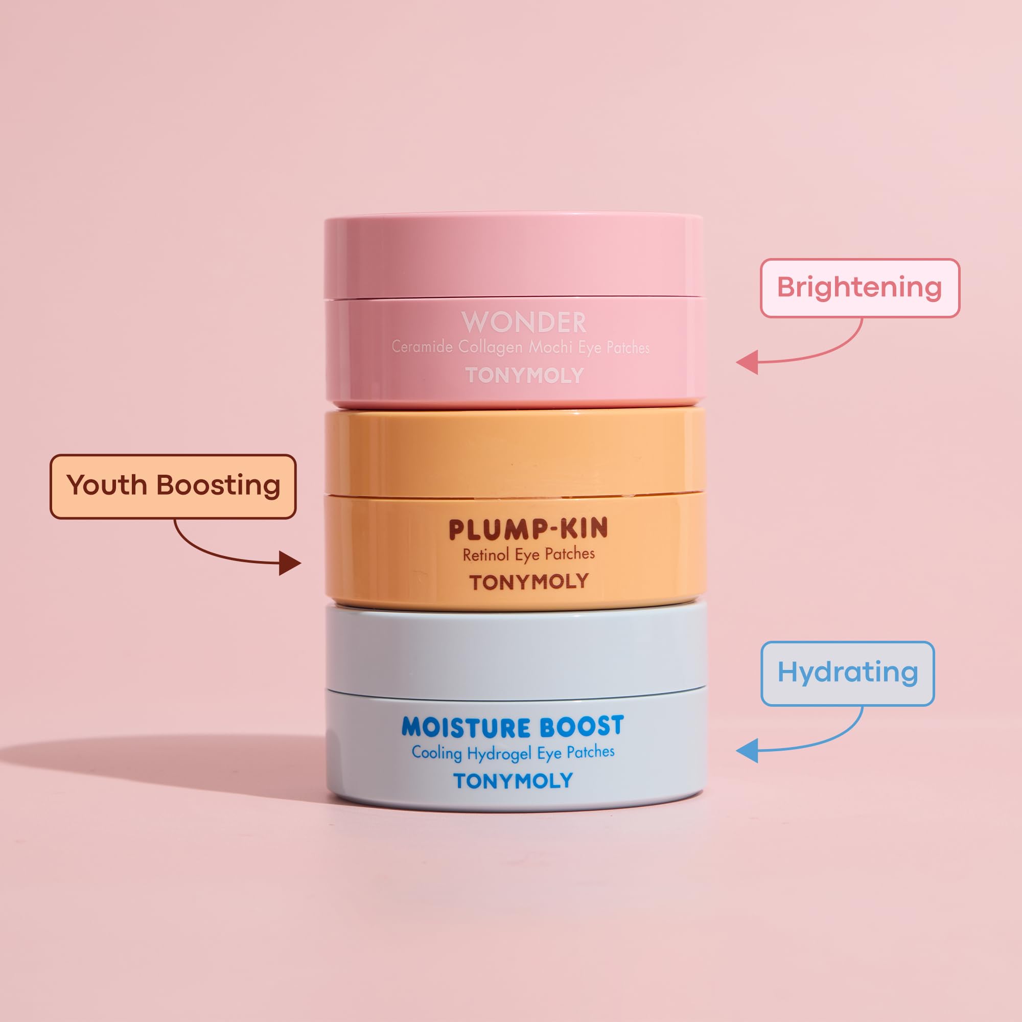 TONYMOLY plankton-infused patches refresh tired under-eye skin.