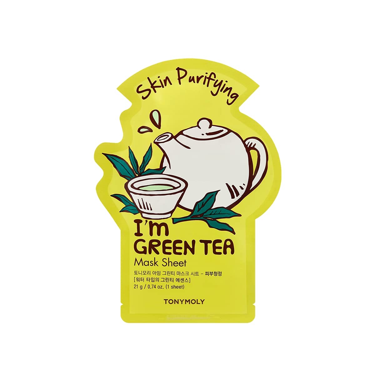 TONYMOLY I’m Sheet Mask de té verde, antioxidante ligero para piel fresca.
