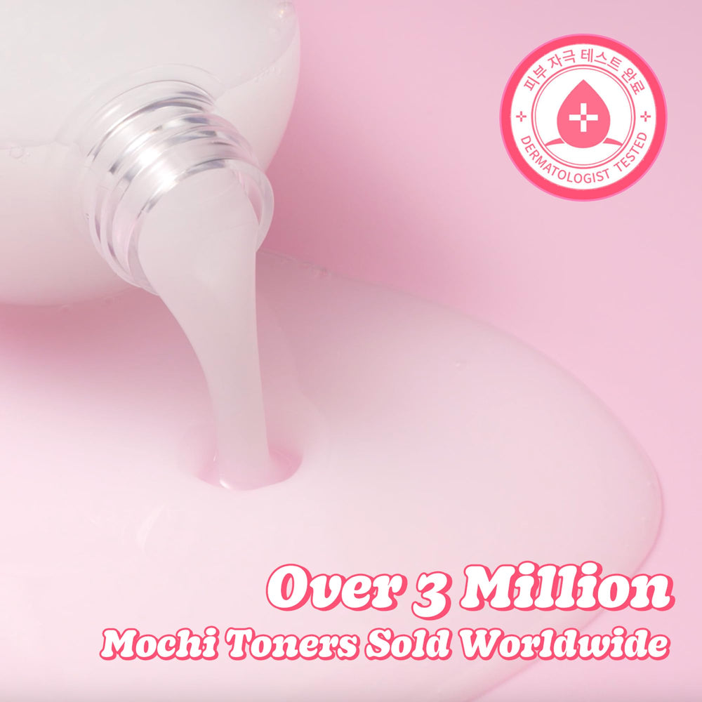 TONYMOLY Mochi Milky Toner ceramide close-up emphasizing moisture barrier support.