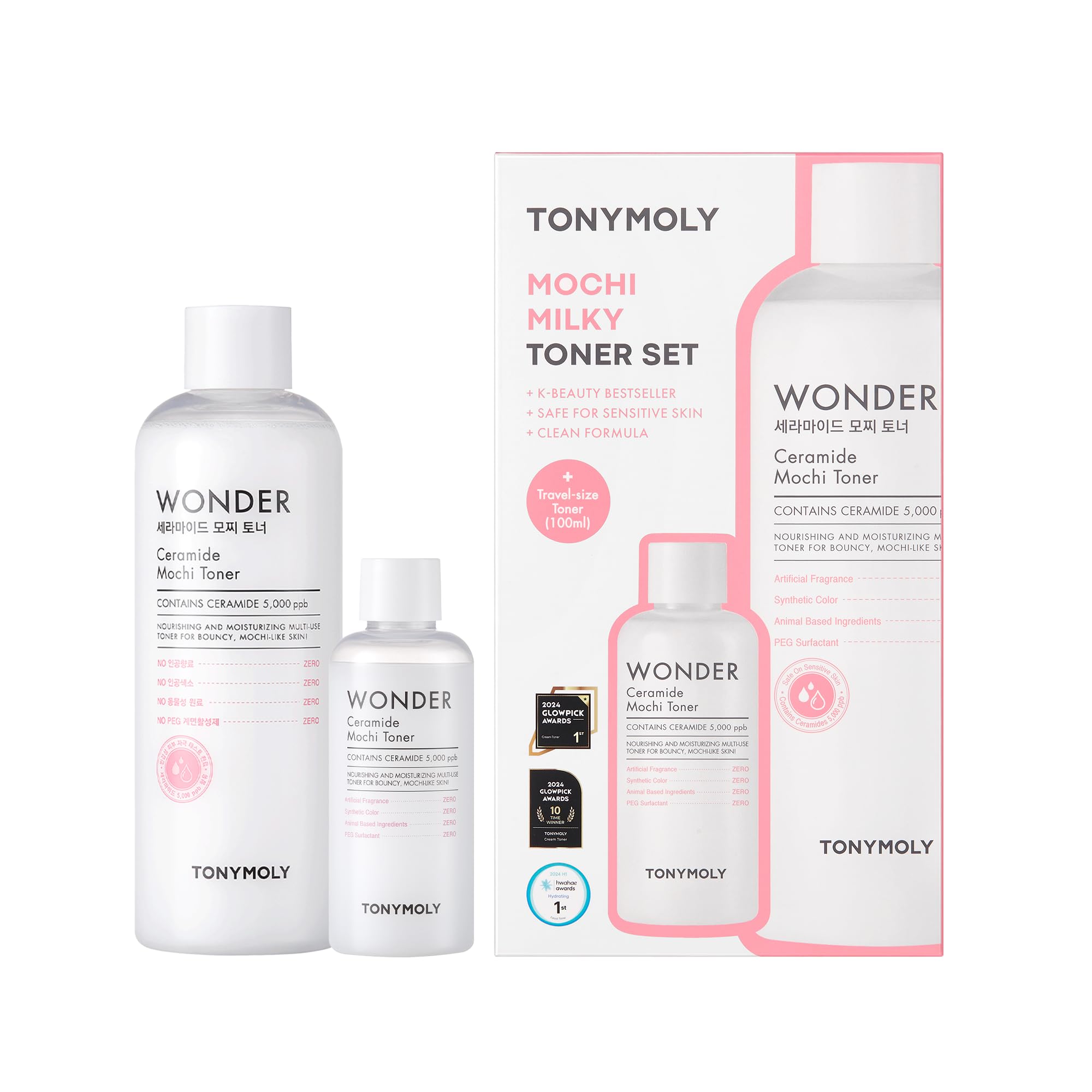 TONYMOLY Mochi Milky Toner Set fullsize bottle highlighting hydrating formula.