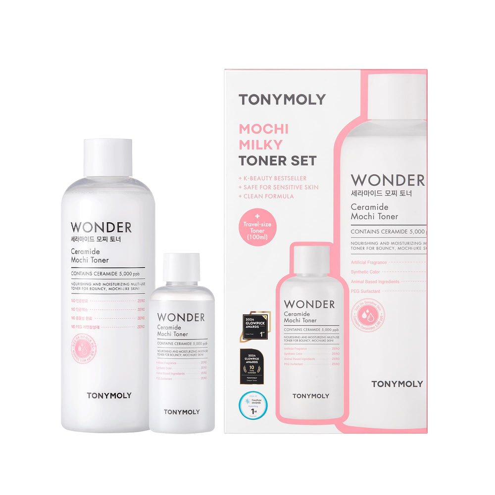 TONYMOLY Mochi Milky Toner Set fullsize bottle highlighting hydrating formula.