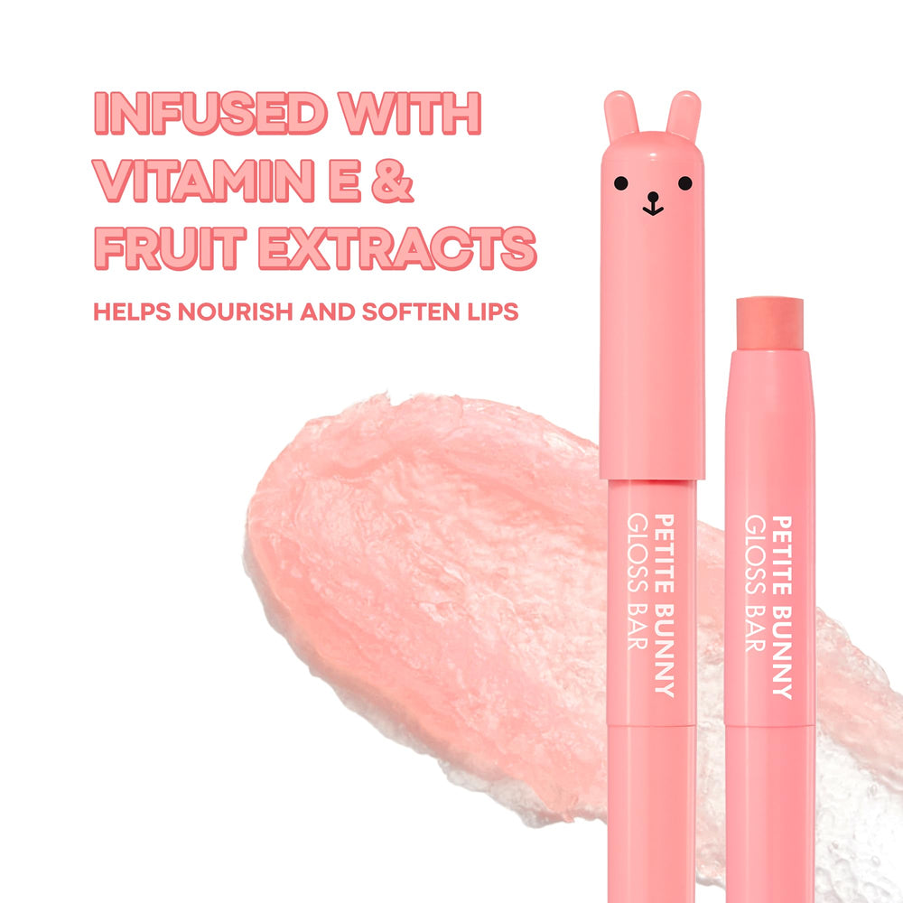 TONYMOLY Petit Bunny Lip Gloss fruity-scent bar delivers a playful, scented finish.