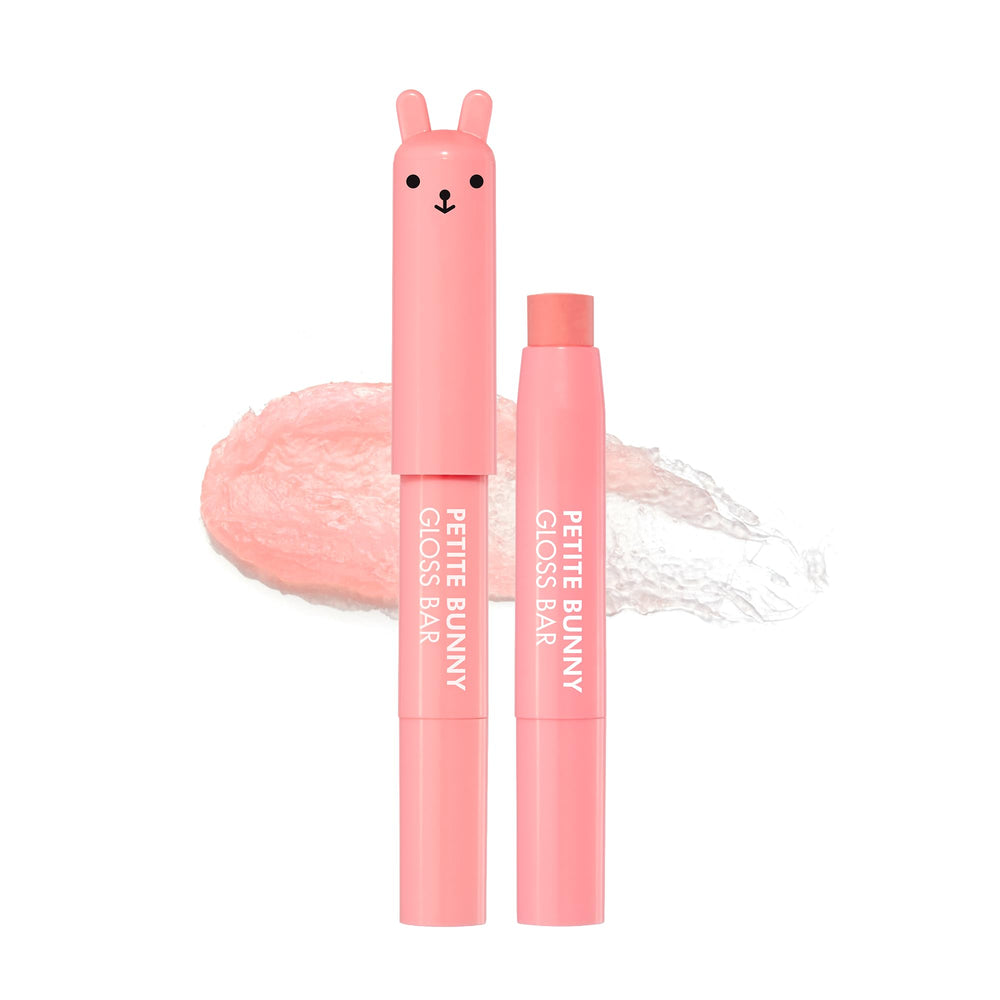 TONYMOLY Petit Bunny Lip Gloss Peach cap glows with long-lasting shine and moisturizes lips.