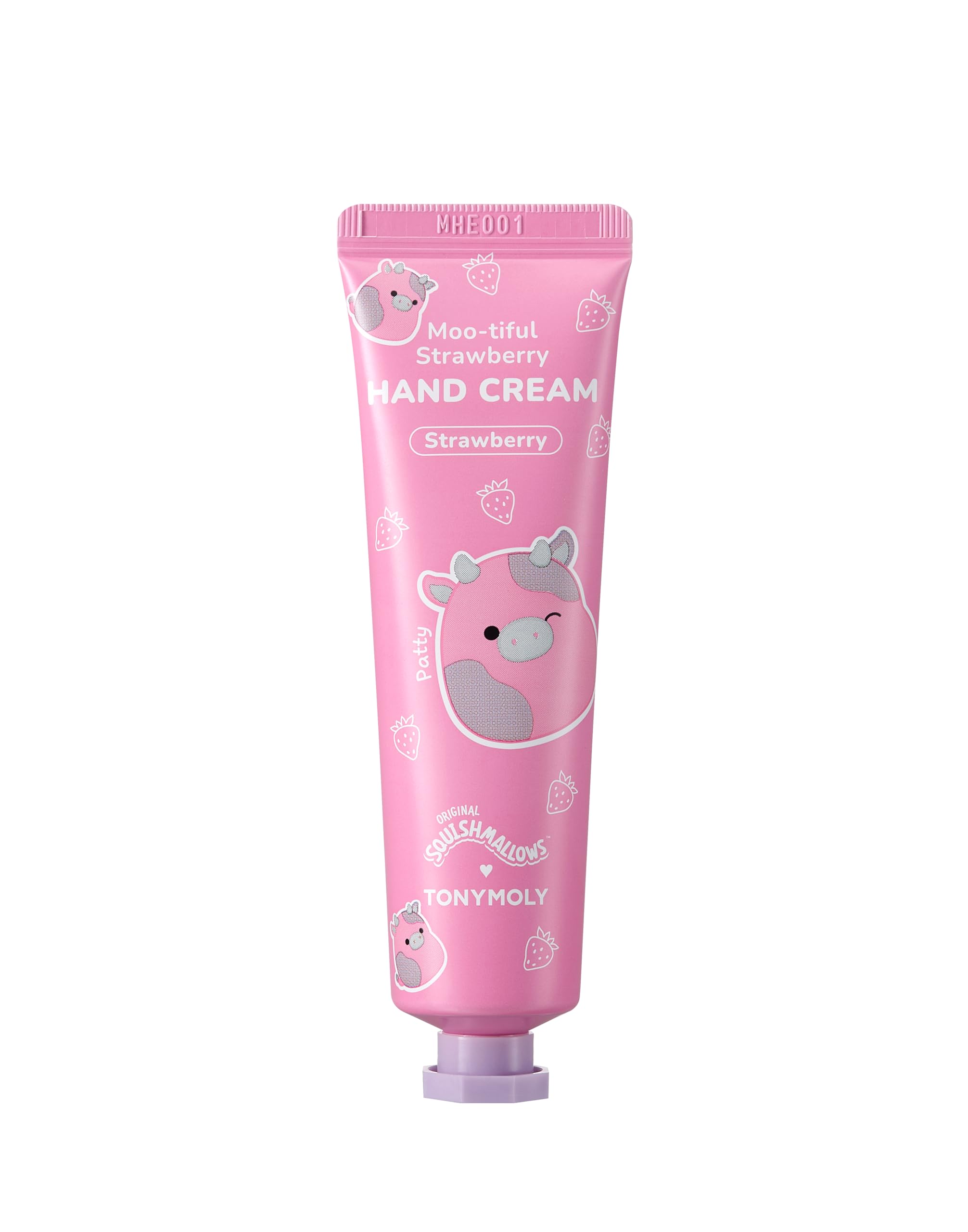 TONYMOLY Patty Moo-tiful crema de manos con fresa, hidratación suave para uso diario.