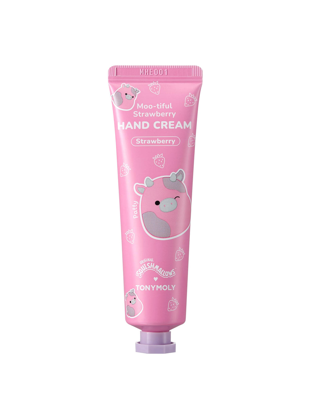 TONYMOLY Patty Moo-tiful crema de manos con fresa, hidratación suave para uso diario.