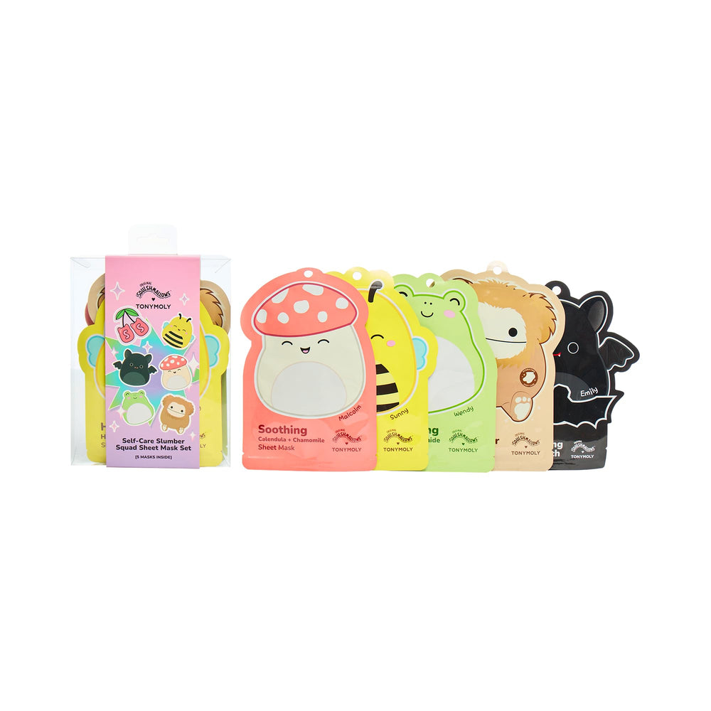 TONYMOLY x Squishmallows: caja del set de cuidado personal para spa en casa.