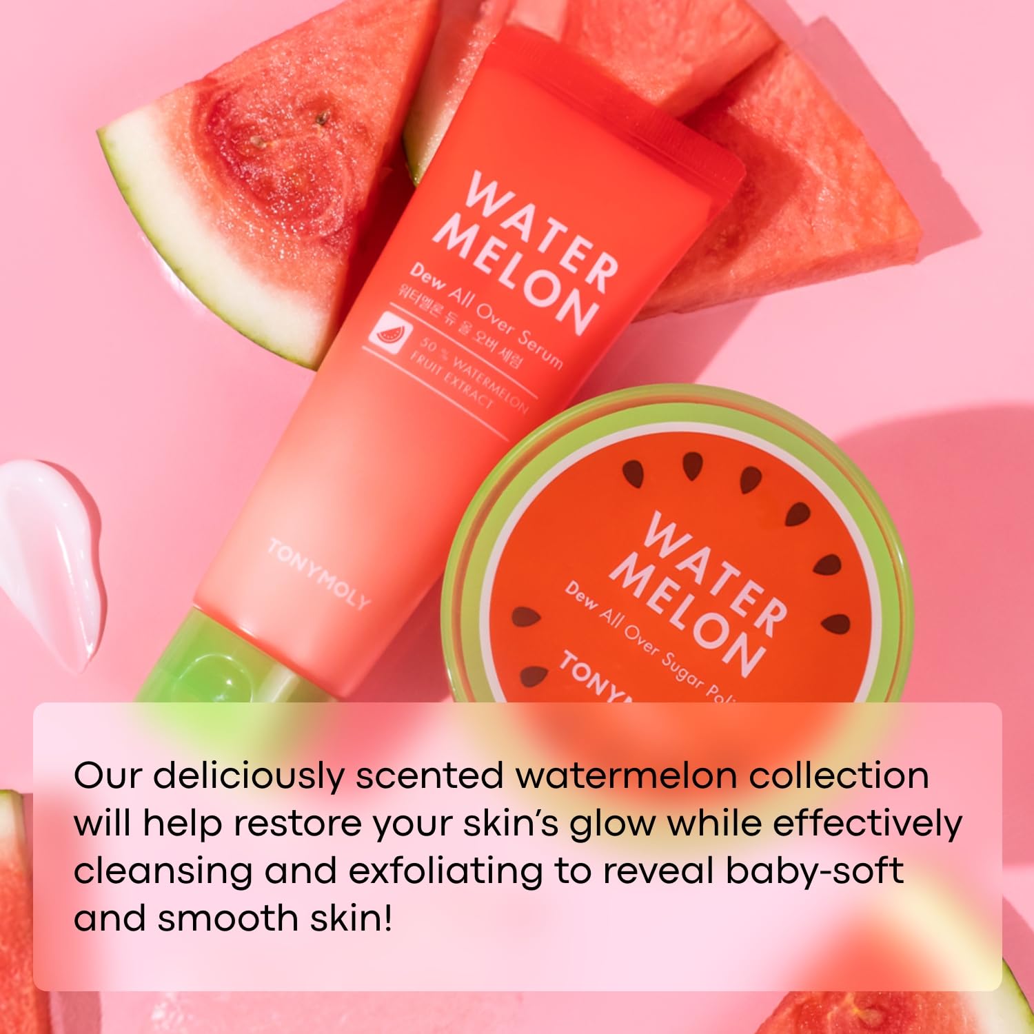 TONYMOLY suero de sandía: aplicación en mano para rostro y cuello.