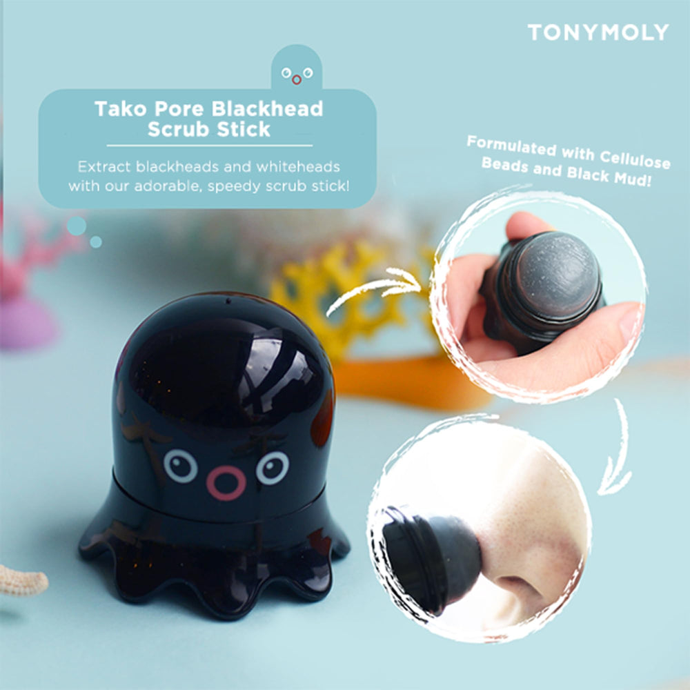 TONYMOLY Tako Pore, barra pulpo, aplicación en zona T para limpieza focal.