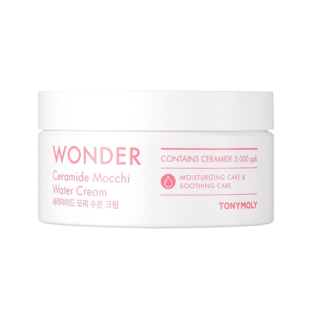 TONYMOLY Wonder Ceramide Mochi Crema en envase, hidratación para cuerpo y rostro.