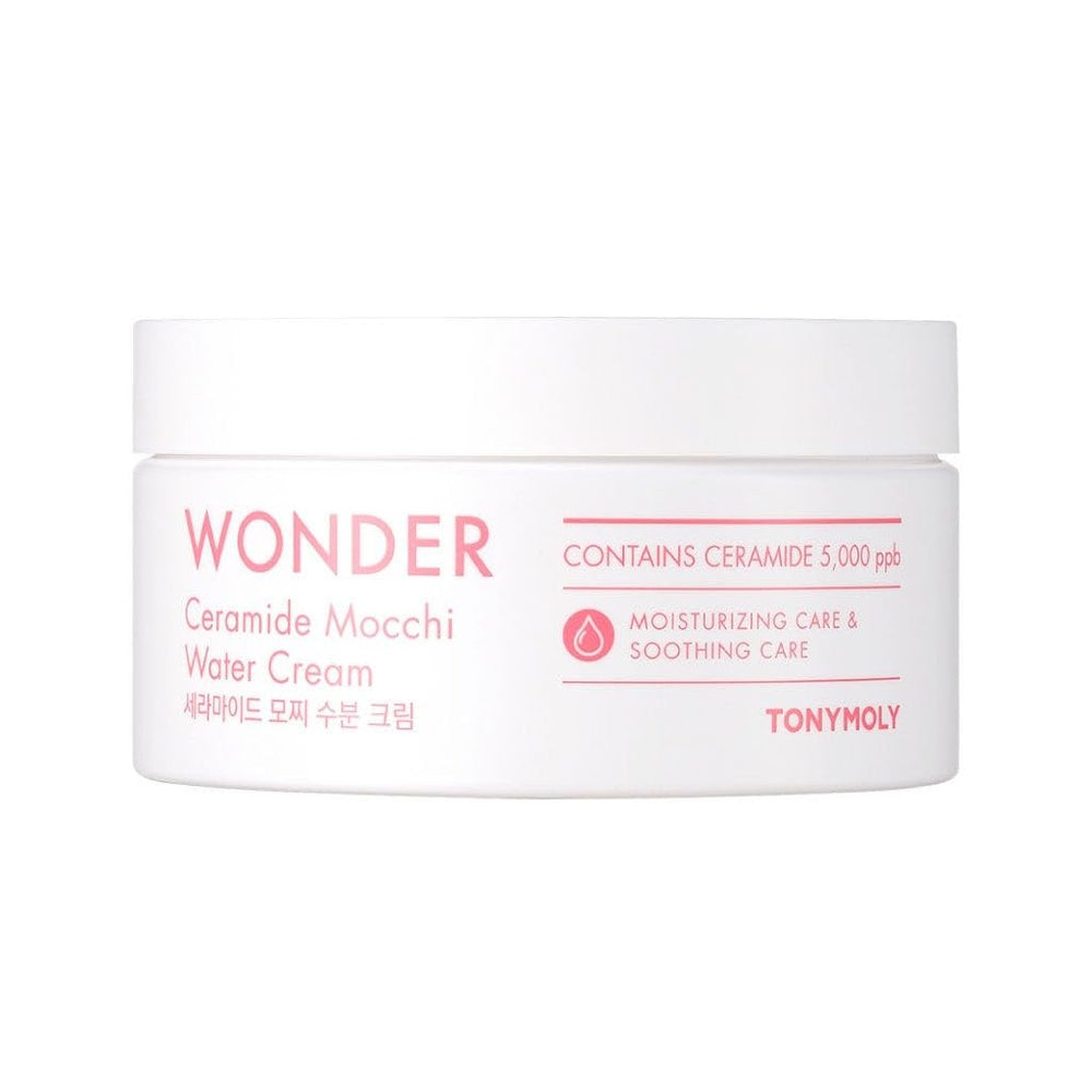 TONYMOLY Wonder Ceramide Mochi Crema en envase, hidratación para cuerpo y rostro.