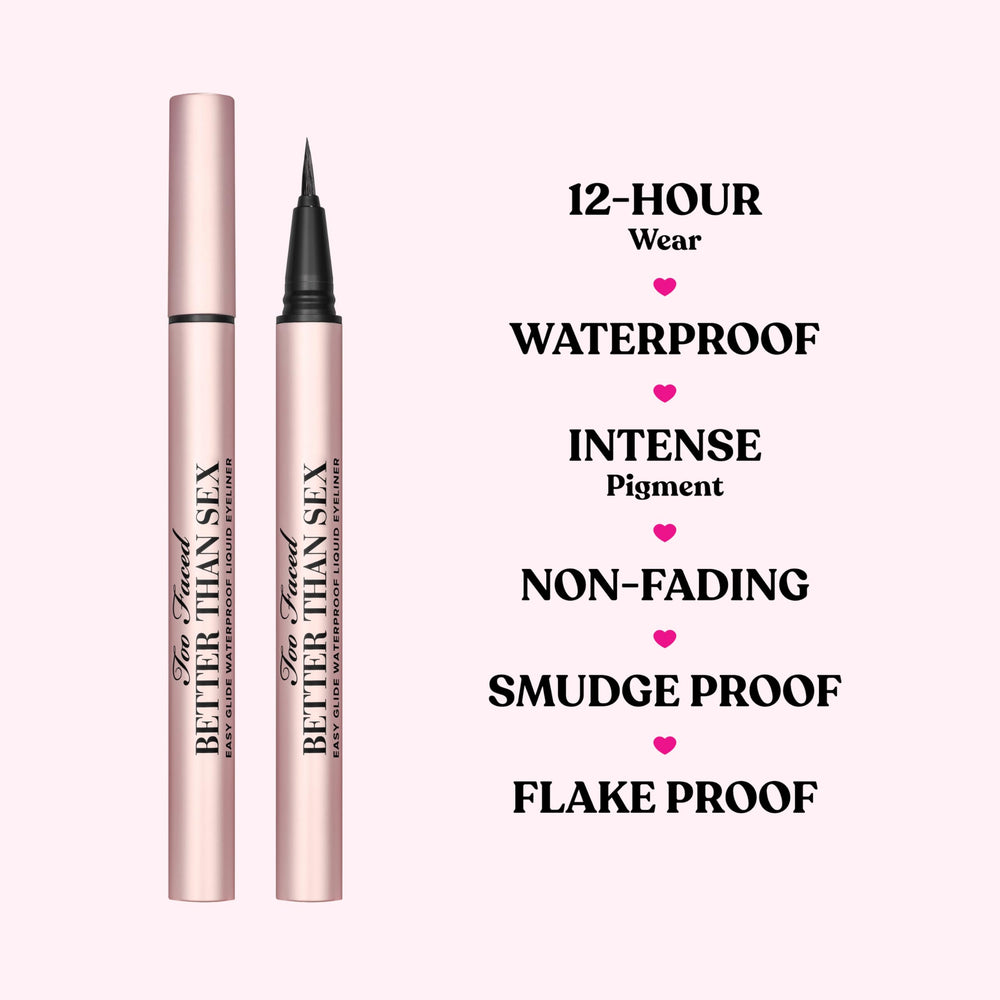 Too Faced 24-hour wear swatch shows long-lasting pigment.