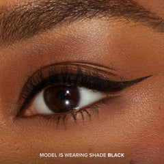 Too Faced waterproof formula swatch demonstrates smudge-proof wear.