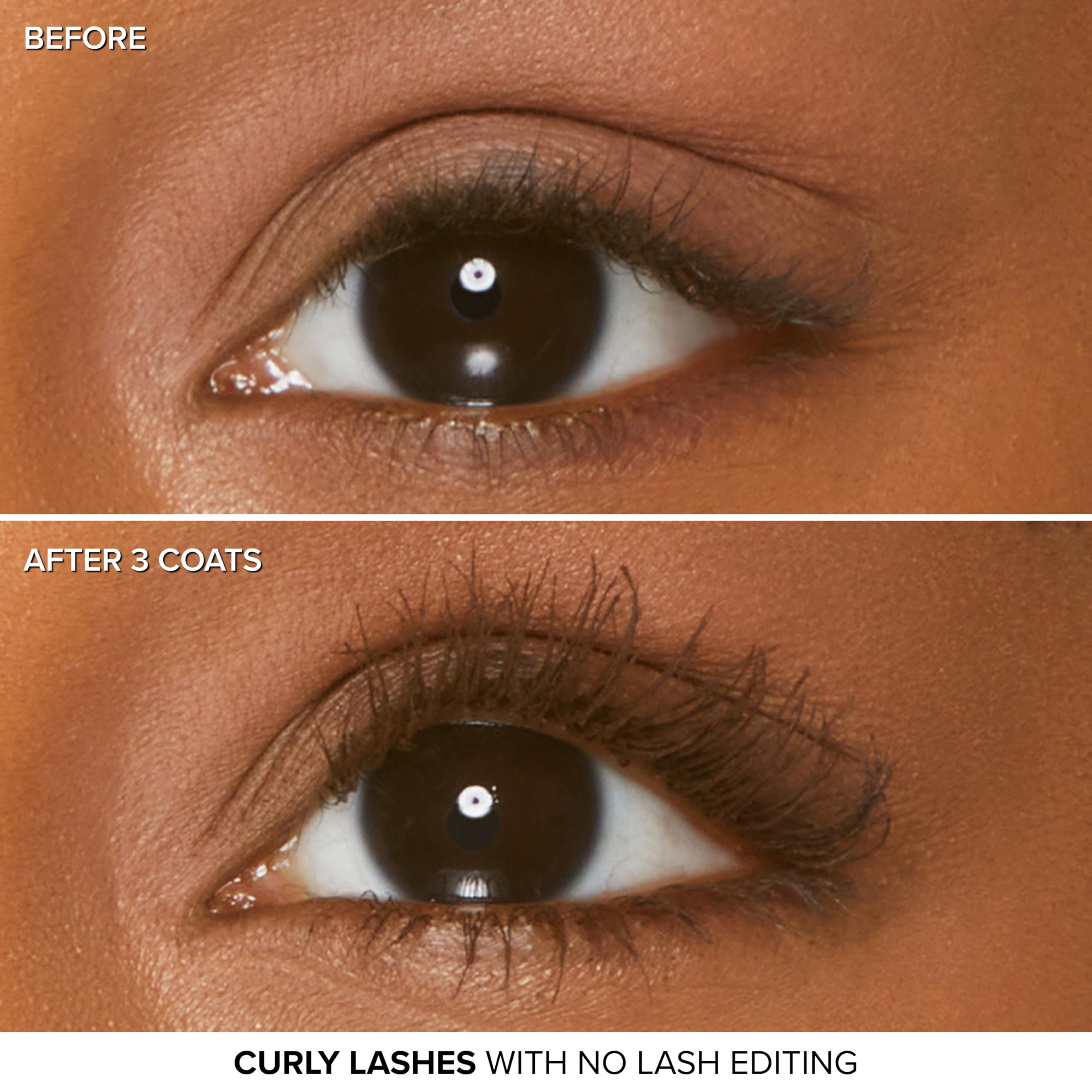 Too Faced Better Than Sex Mascara brush-stroke close-up during application.
