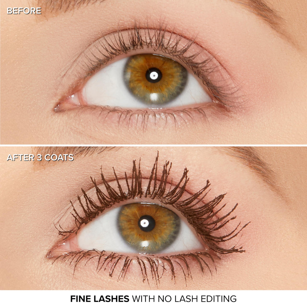 Too Faced Better Than Sex Mascara lashes length close-up for extended look.