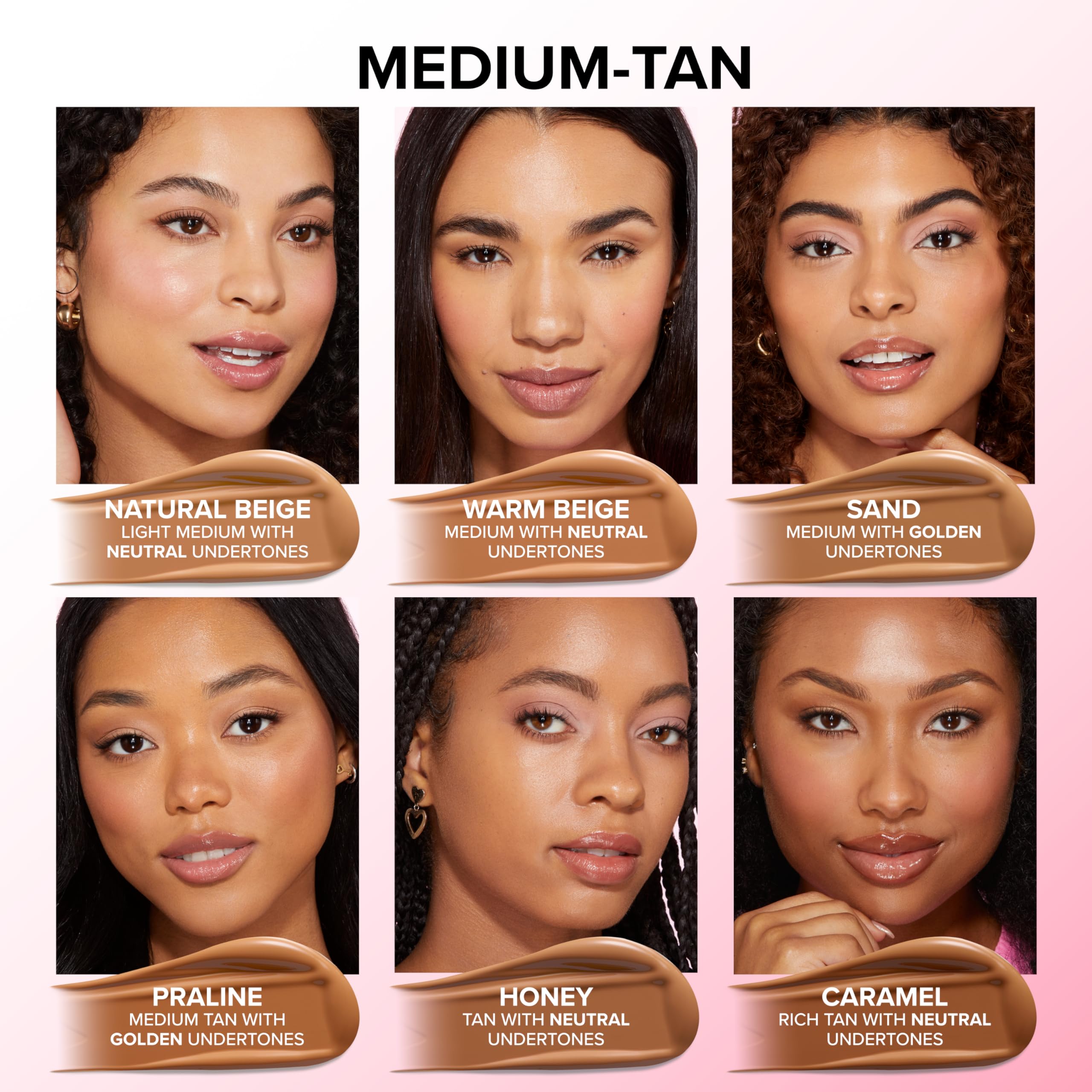Too Faced Born This Way blend on face demonstrates natural, pore-minimizing finish.