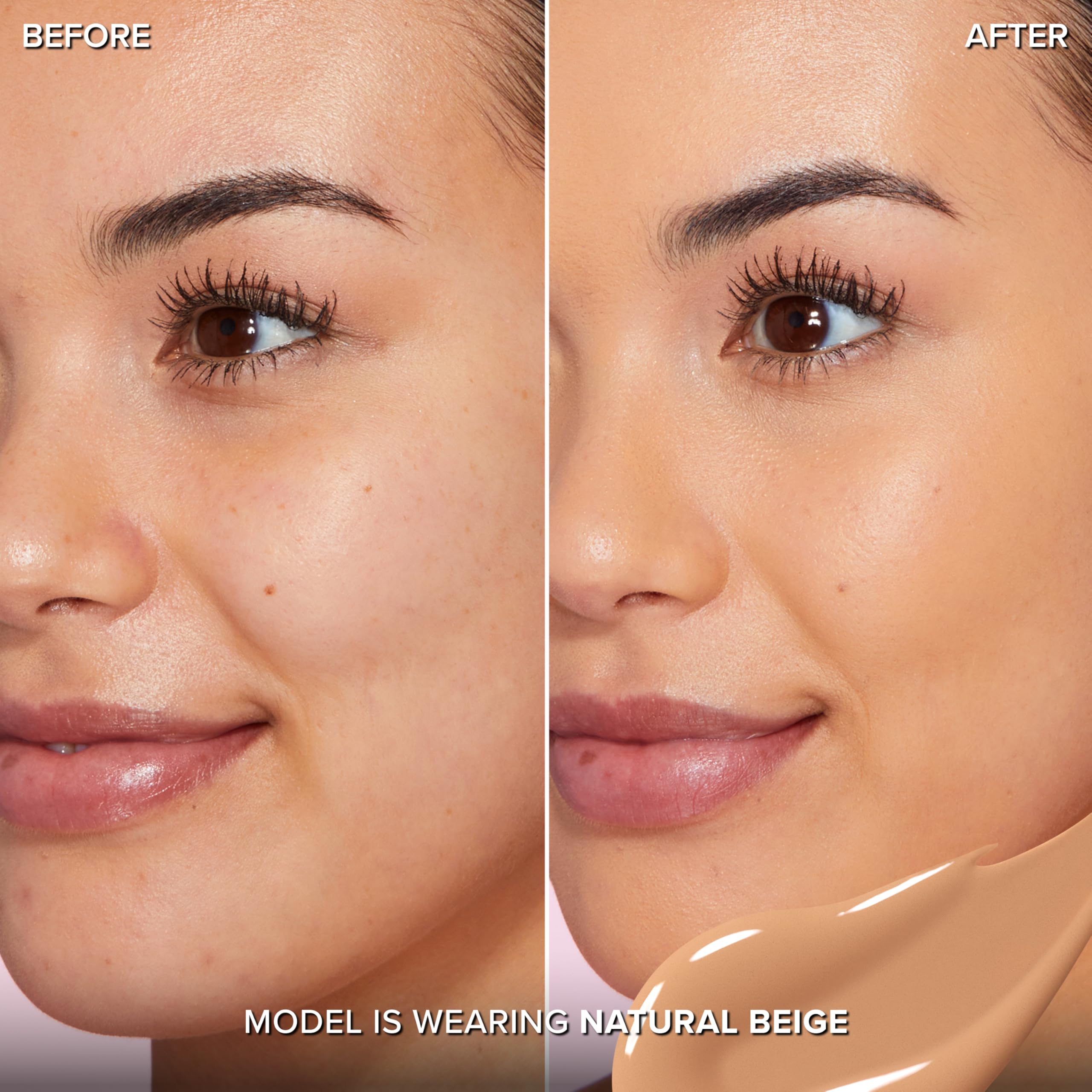 Too Faced Born This Way natural beige swatch highlights shade match