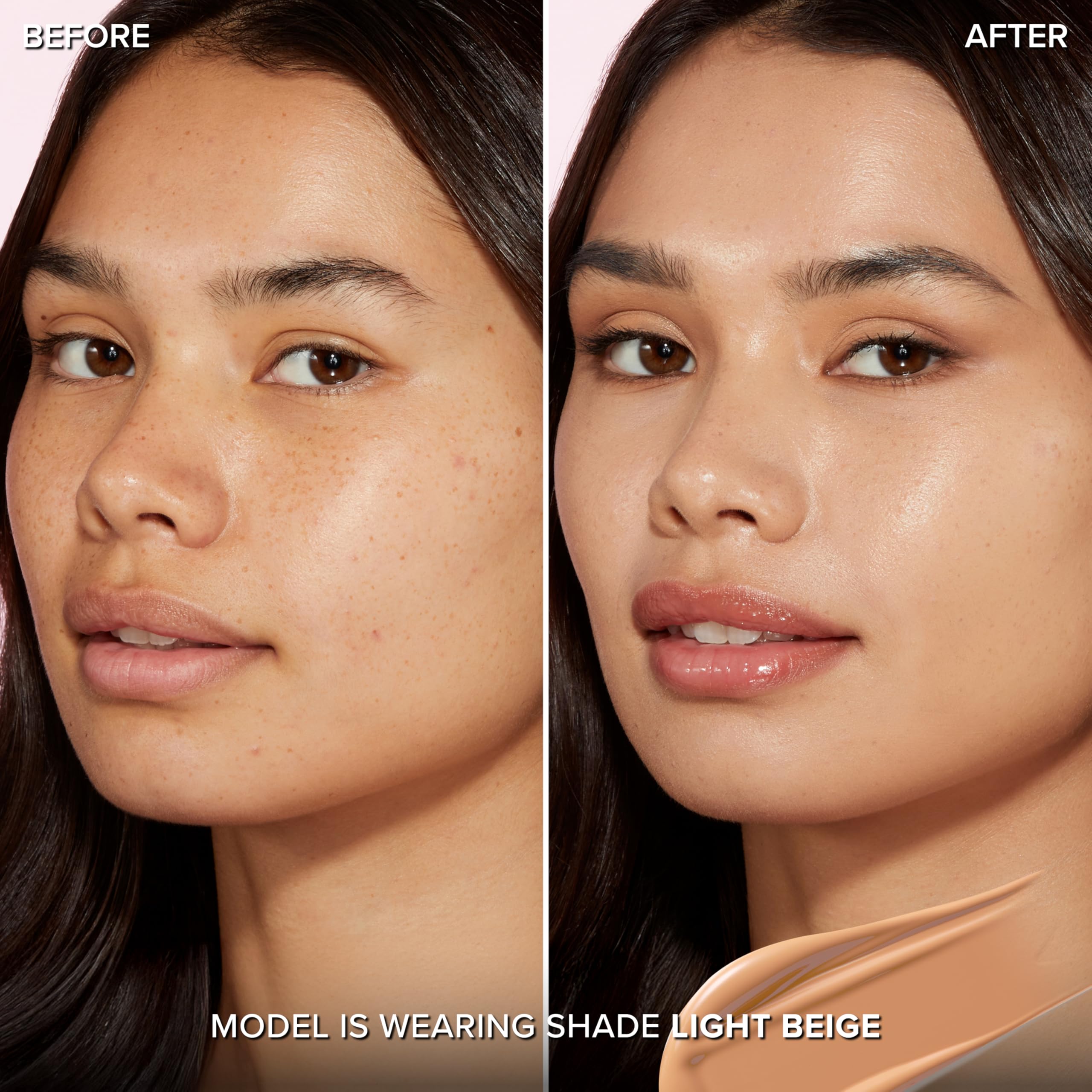 Too Faced Born This Way foundation being blended for a seamless, weightless feel.
