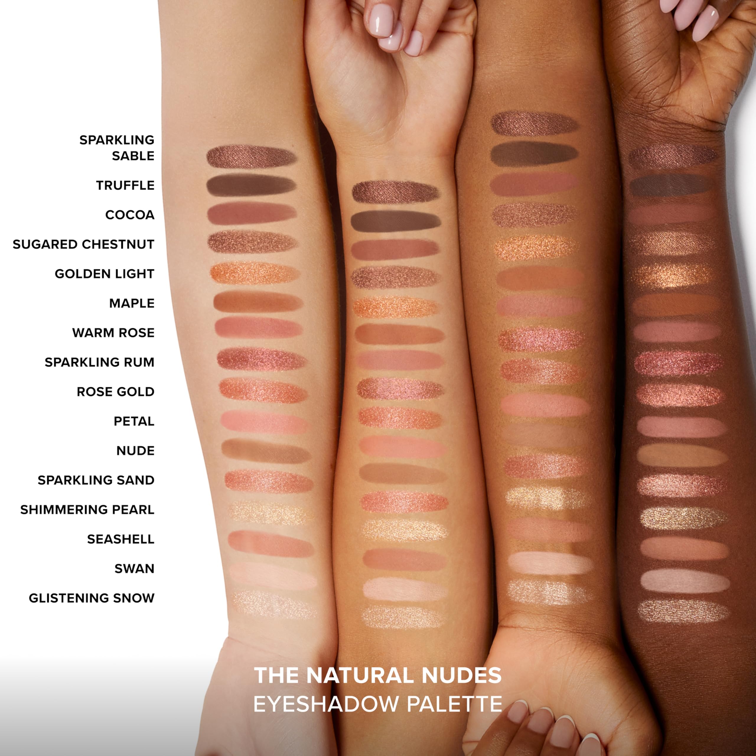 Matte shades from Too Faced Born This Way Natural Nudes palette for daily wear