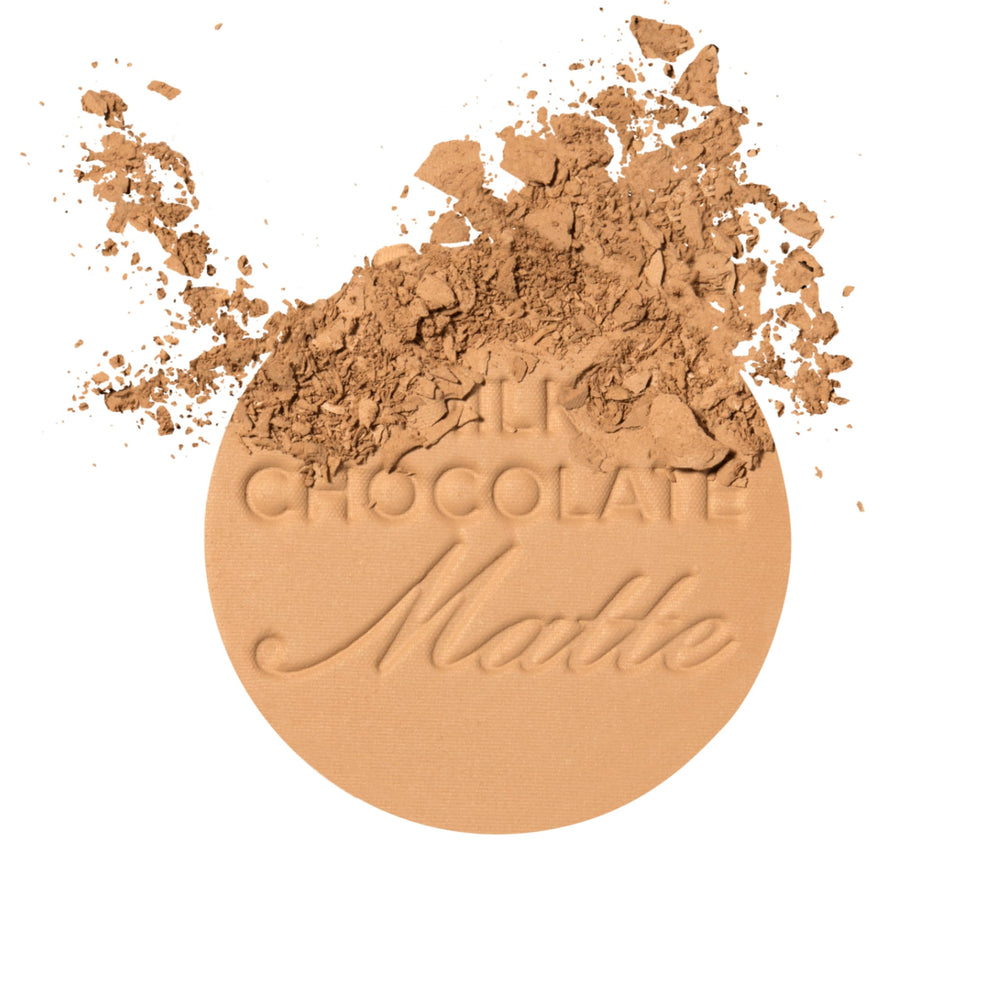 Close-up of cocoa powder-infused formula delivering a rich matte finish